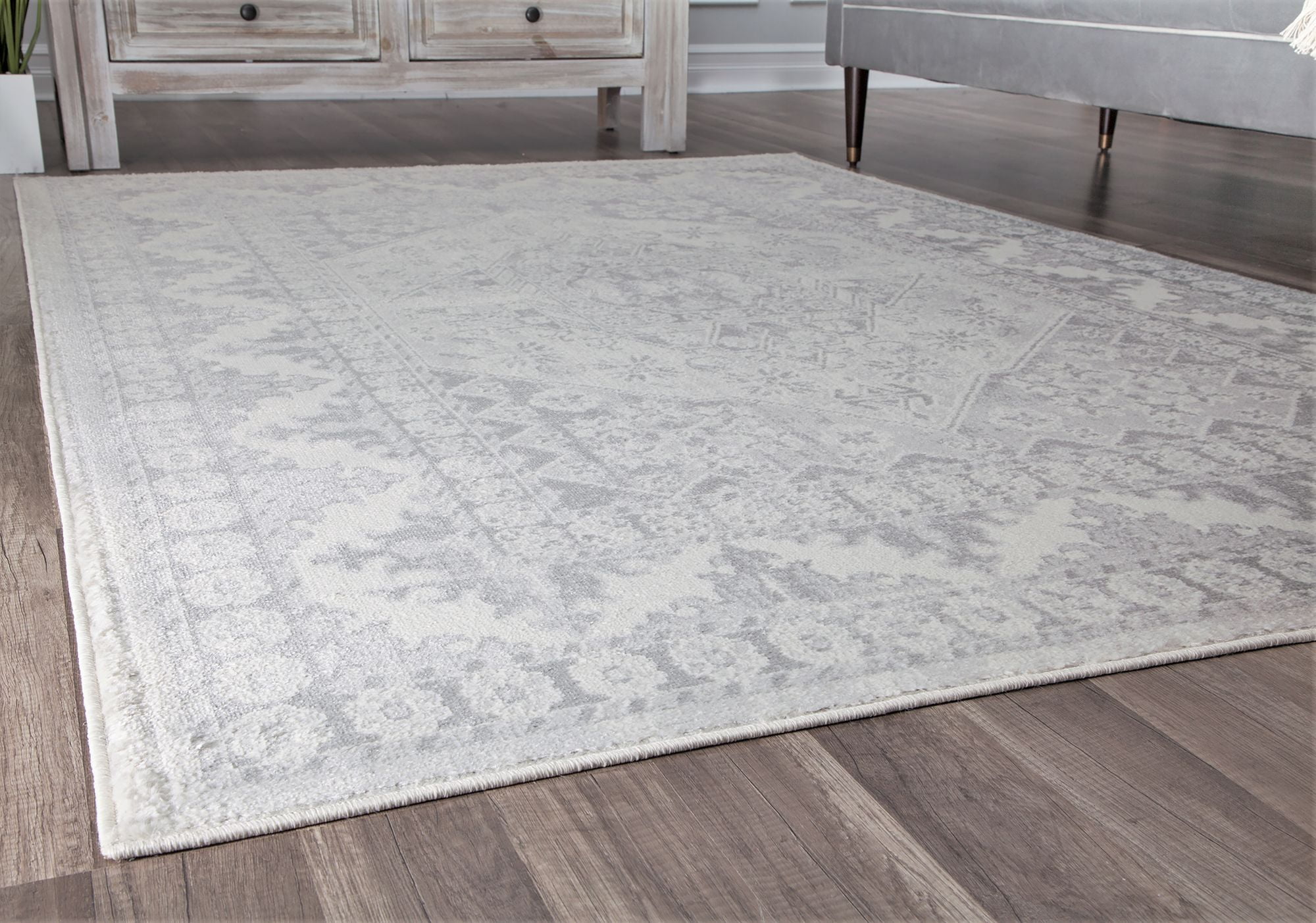 Rugs America Gallagher GL30A Grey Mist Vintage Transitional Area Rug, 8'x10'