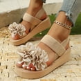 thumbnail image 2 of Mostsola Sandals for Women Casual Open Toe Flower Wedges Heels Summer Dressy Slip on Beach Shoes, 2 of 8