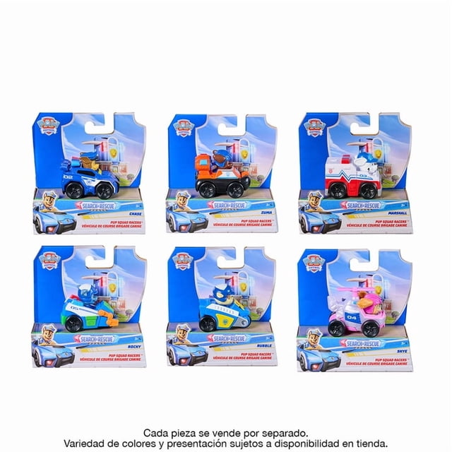 Vehículo Paw Patrol Pup Squad Racers Varios Modelos 1 Pieza