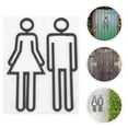thumbnail image 3 of 1 par Símbolo de inodoro Hombres y mujeres signos de las etiquetas de identificación de baño, 3 of 7