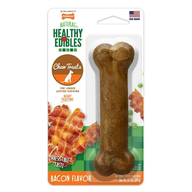 Nylabone Healthy Edibles Natural Bacon Flavored Dog Treats with , Wolf
