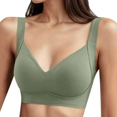 Puawkoer Women Casual Solid Color Strapless Bra for Women Comfortable Soft Support No Womens Bras No Underwire Full Coverage Steel Ring Bra Push Bras Pack Up Thin Vest St