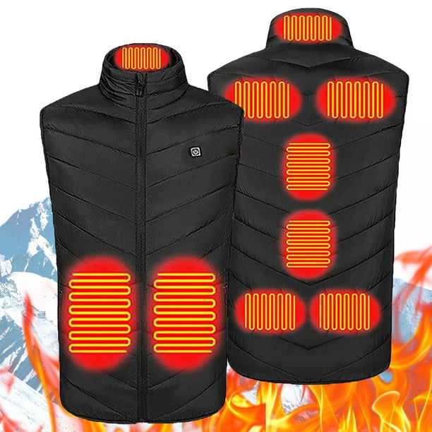 Ropa Deportiva Abrigo Térmico Chaleco USB 9 Zonas Calefacción Invierno para Hombres Mujeres