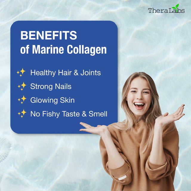 TheraLabs Marine Collagen Peptides 9.3oz (265g) Wild Caught Fish Hydrolyzed Type I & III Collagen - Kosher - Supports Healthy Skin, Nails & Hair - 26 Servings - 4PK