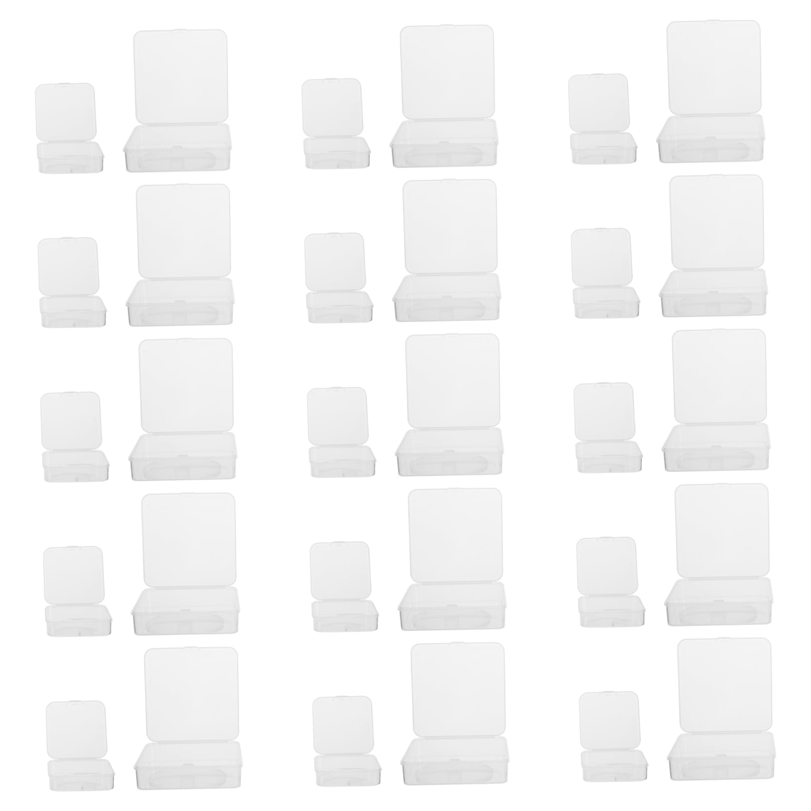 TABLZONE 30pcs Transparent Rectangular Craft Storage Containers, Plastic PP Organizer Boxes for Art Supplies and Small Items