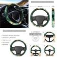 thumbnail image 3 of Yuyamidu Green Marble Print Car Seat Covers and Steering Wheel Cover Seat Belt Covers Trash Bin Rearview Mirror Cover Car Armrest Cover Coasters Gear Shift Knob Cover 14 Pack Auto Accessories, 3 of 7