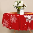 thumbnail image 4 of Nanqianyi 70 Inches Round Tablecloth Waterproof Christmas Snowflakes Table Cover for Indoor and Outdoor, Party Table Decoration, Red, 4 of 9