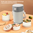 thumbnail image 4 of Termo aislado para Alimentos, Diseño Compacto de 3 Niveles, Apto Para Microondas, Fiambrera Térmica de Acero inoxidable Para Sopa de Comida Caliente y Más, 4 of 7