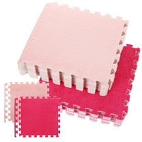 KONTONTY 20Pcs Soft Plush Carpet Tiles Interlocking Floor Mats for Home Use with Cushioned Comfort