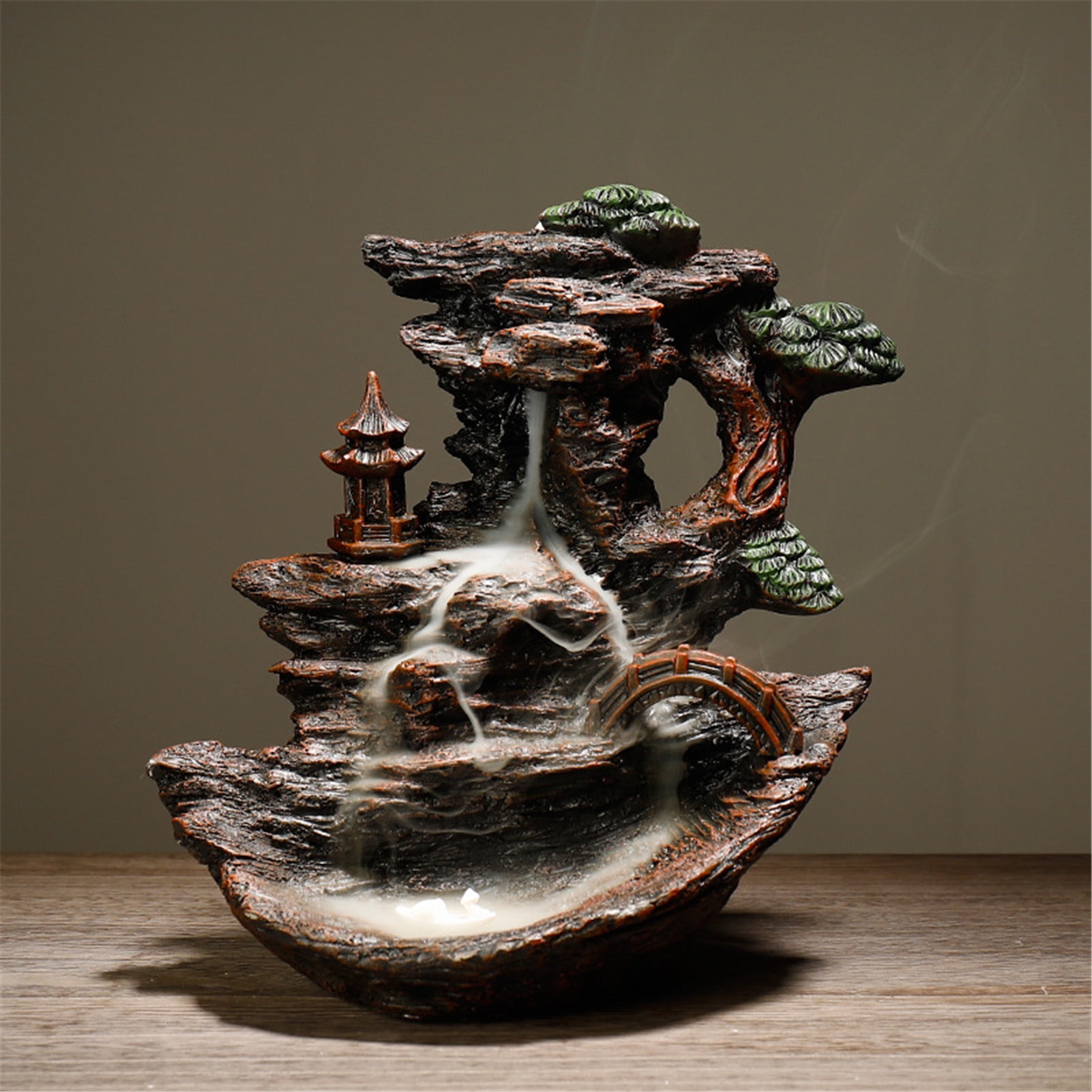 Waterfall Porcelain Mountain Backflow Ceramic Incense Burner Holder Cones Home 