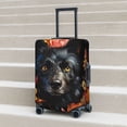 thumbnail image 6 of Fuzoiu Colorful Floral Black Dog Print Suitcase Cover,Washable Luggage Covers for Suitcase,Elastic Luggage Protector Cover,Scratch Resistant Travel Suitcase Covers-Medium, 6 of 7
