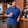 thumbnail image 2 of Dresfit Mens Big and Tall Shirts Short Sleeve Polo Casual Shirts Summer 2026 Oversized Gym Basic Tees Solid Stretch Relaxed Fit T-Shirts 4XL, 2 of 8