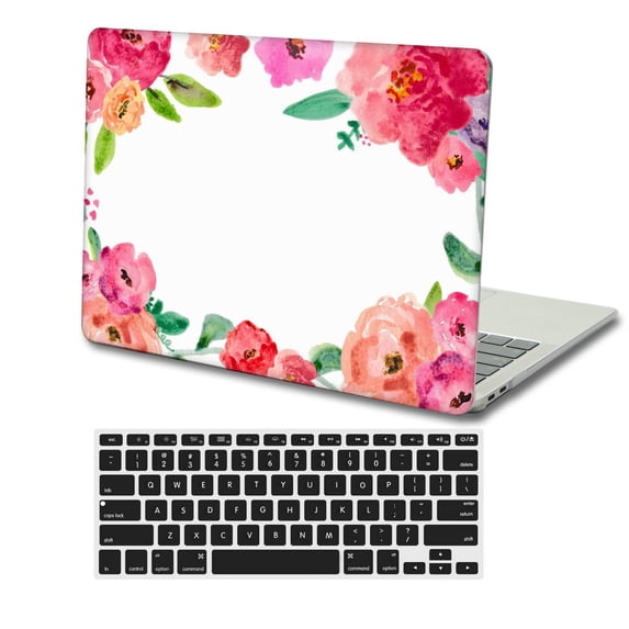 KSK KAISHEK Hard Case Only for MacBook Pro 15"( Retina Display, 2019-2016) + Black Keyboard Cover Model A1990/A1707 Flowers 115