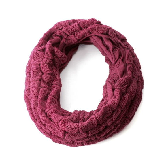Infinity Lightweight Cotton Knitted Scarf ~ Fuchsia