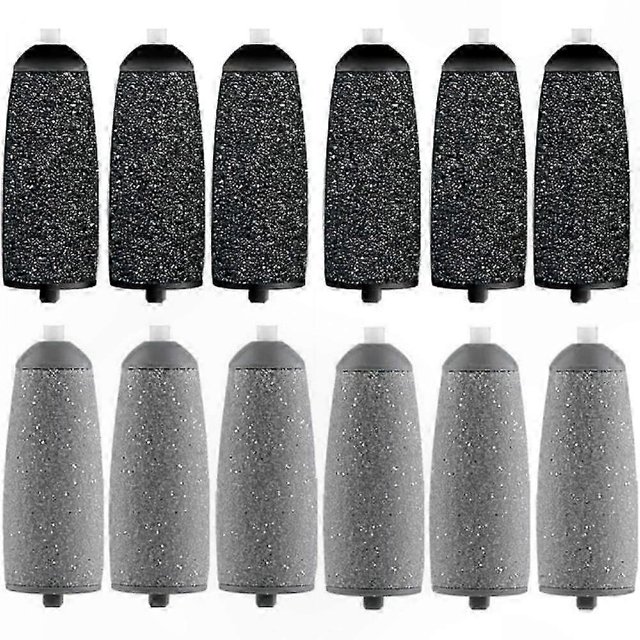 12-Pack Replacement Rollers for Electronic Pedi Tools, Compatible with Multiple Models, 6 Additional Heads Included