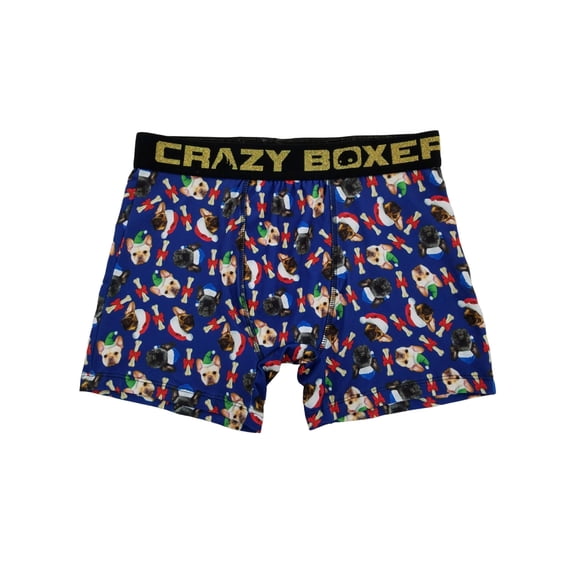 Mens Christmas Dogs Holiday Puppies Dog Bone Novelty Underwear Boxer Briefs L