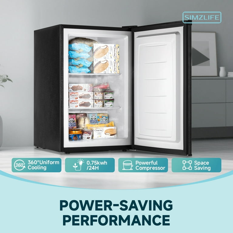 SIMZLIFE 3.0 Cu.ft Upright Freezer, Single Door, Compact Design