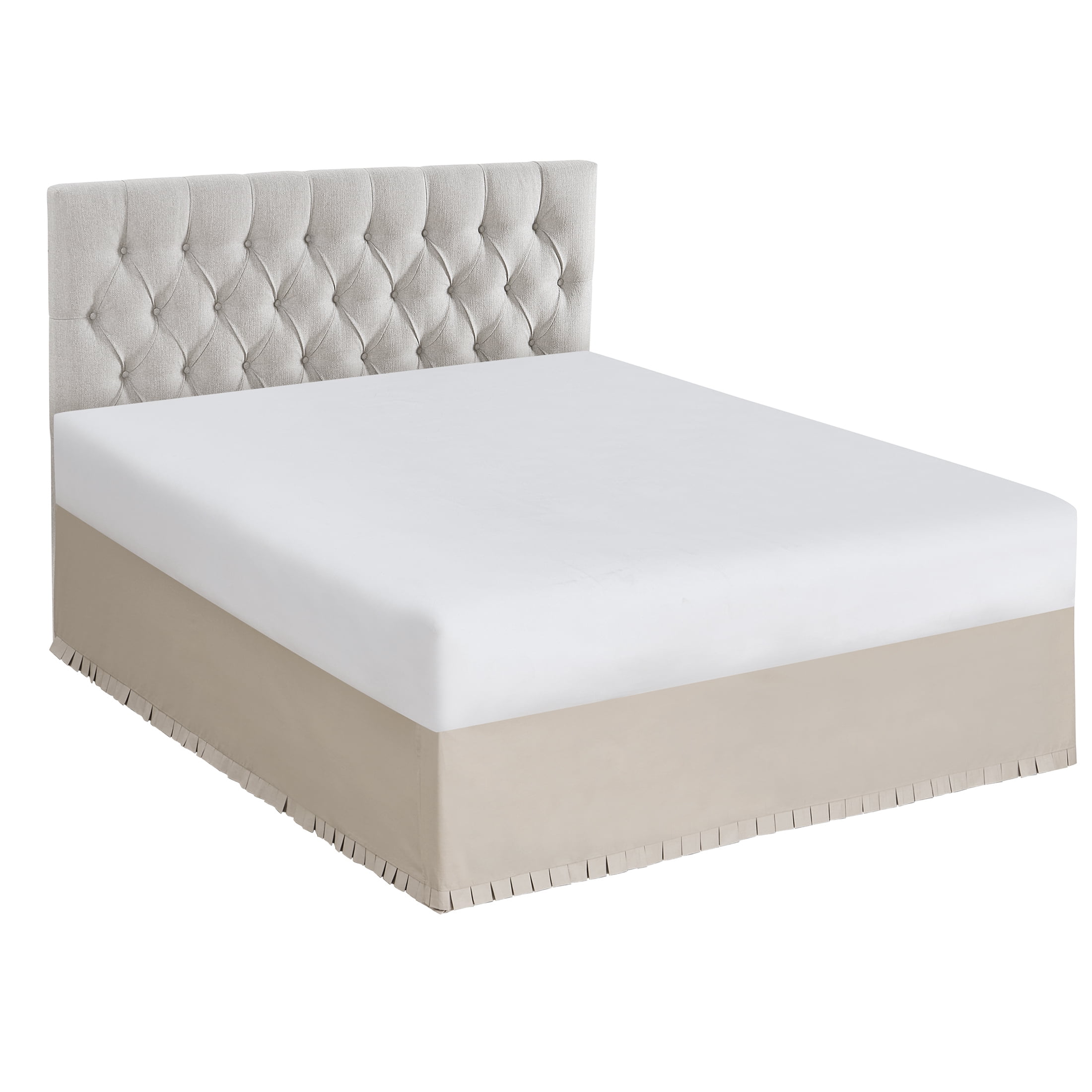 My Texas House Taupe Box Pleat Bedskirt Cotton Bed Skirt, Twin