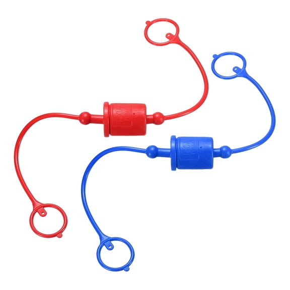 Uxcell 2 Set 3/4 ISO-A Hydraulic Hose Male Dust Cap & Female Plug Cover, Red/Blue