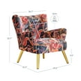 thumbnail image 6 of BELLEZE Modern Accent Chair, High Back Floral Pattern Armchair with Metal Legs, Upholstered Wingback Single Chair for Living Room Bedroom Office - Holland (Red Floral), 6 of 7