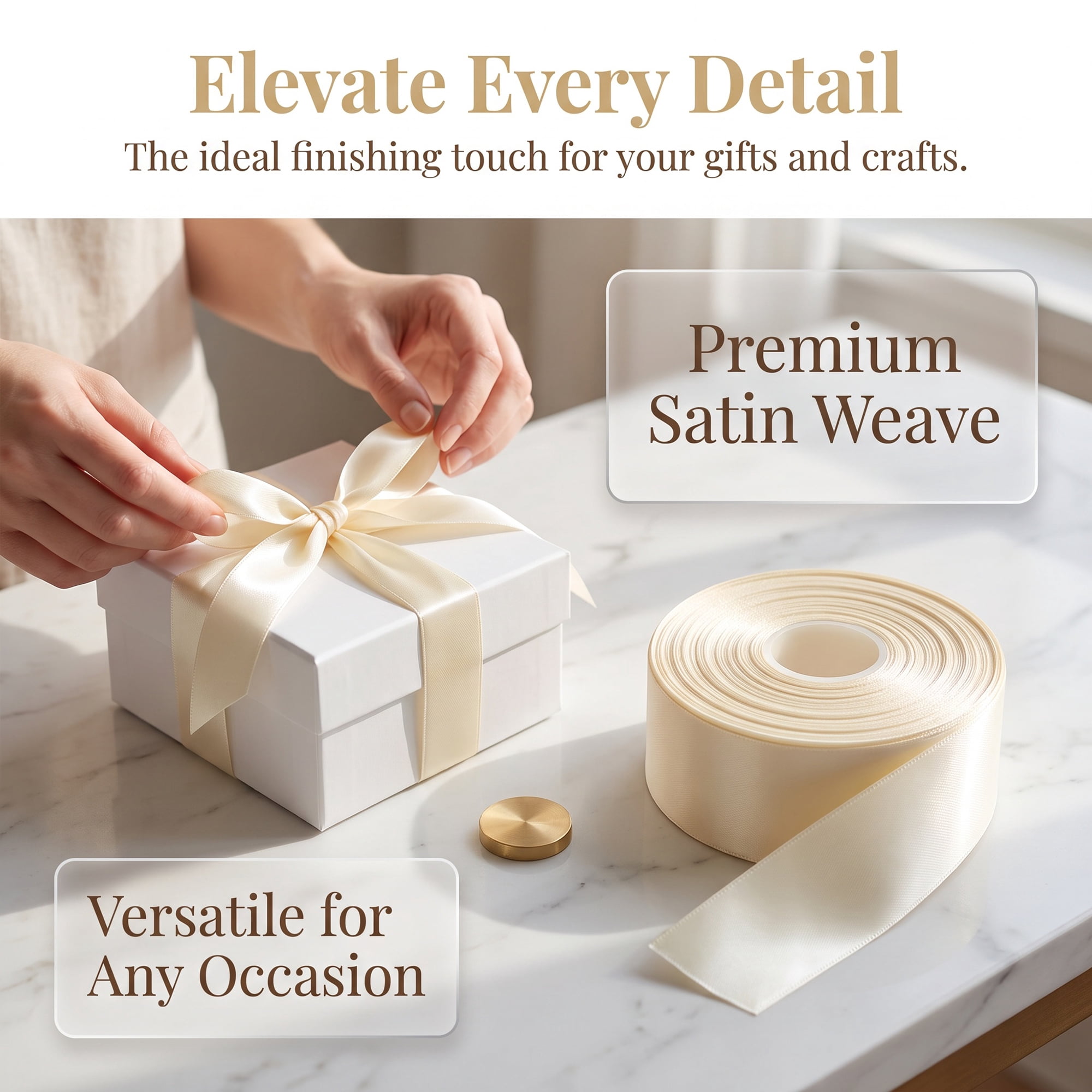 Unique Bargains Elegant Satin Ribbon for Gift Wrapping and Decoration Purposes White