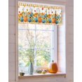 thumbnail image 4 of Valances for Windows Thanksgiving Orange Blue Pumpkin Sunflower Maple Fall Floral Rod Pocket Cafe Window Treatments Valance Curtains for Kitchen Bathroom Laundry Basement Windows 54"x18", 4 of 6