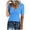 Blue, variant on Whlbf Plus Size tops for Women Round Neck Button Up Loose Short Sleeved Blouses