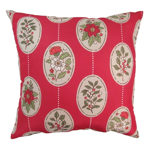 Mainstays 16" x 16" Reversible Decorative Outdoor Throw Pillow, Ornaments