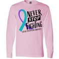 thumbnail image 3 of Inktastic Never Stop Fighting Suicide Prevention Awareness Ribbon Long Sleeve T-Shirt, 3 of 5