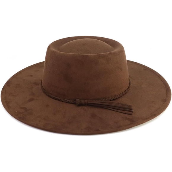 LIDHAY Wide Brim Fedora Hat for Men Women Big Rancher Felt Hat Pork Pie Jazz Hat