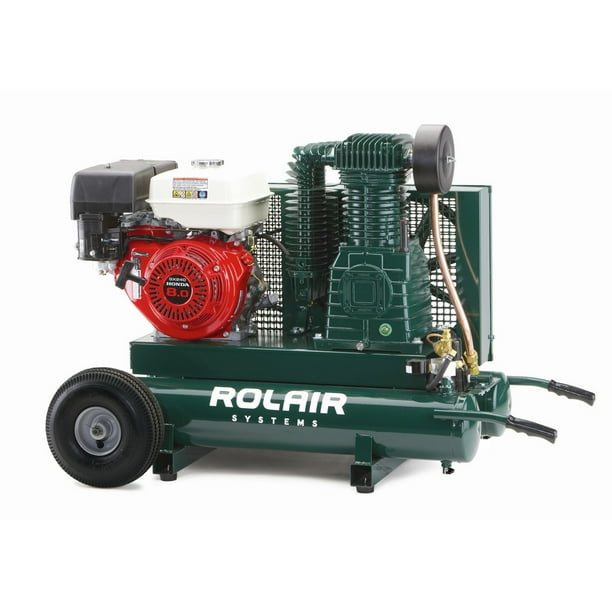 Rolair 8422HK300001 9 HP Honda 2Stage 9 Gallon TwinTank Wheelbarrow Compressor 20.1 CFM