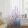 thumbnail image 6 of Lavender Sheer Curtains 63 Inches Long, Purple Blue Flower Floral Country Spring Light Filering Curtains, Breathable Simi Curtain Privacy Drapes for Living Room Bedroom Lightweight Window Treatment, 6 of 9