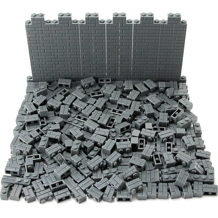 360 Pieces 1x2 Masonry Profile Bricks Building Blocks for Wall Parts and Pieces Diverse Bulk Toy Set Compatible with Major Brands (Dark Gray)