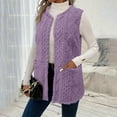 thumbnail image 3 of Diufon Womens Long Vest Fall Winter Fuzzy Fleece Cardigan Casual Sleeveless Warm Outerwear with Pockets, 3 of 9
