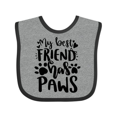 

Inktastic Cat Lover My Best Friend Has Paws Gift Baby Boy or Baby Girl Bib