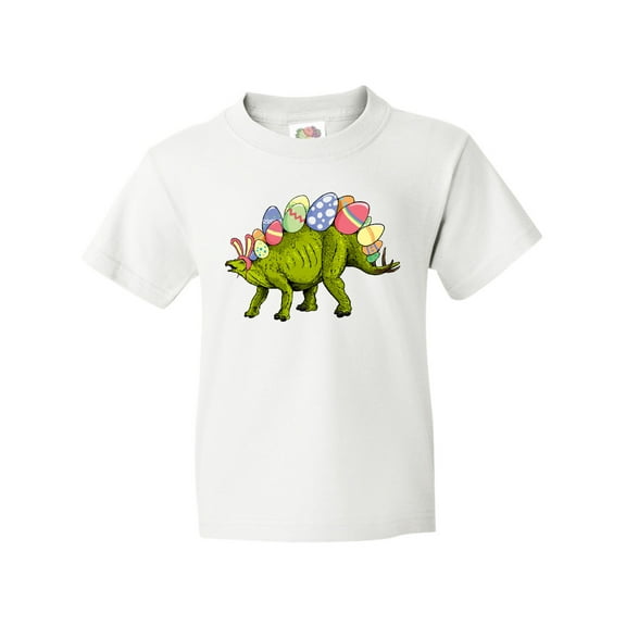 Inktastic Easter Bunny Stegosaurus with Eggs and Pink Ears Youth T-Shirt