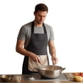 thumbnail image 3 of No-Tie Cross Back Chef Apron with 2 Removable Towel Pockets Cross-Back Kitchen Apron Comfortable Easy To Clean for Men & Women Cooking Baking Grilling BBQ (Black), 3 of 10