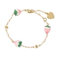 thumbnail image 1 of Pulsera de fresa para mujer, pulsera de eslabones para novia, madre, regalo de cumpleaños Rosa, 1 of 8