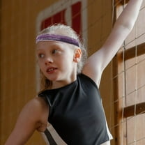 WASHWEPE 4Pcs Kid Headband with Silver Sequin for Sports and Sweat Absorption