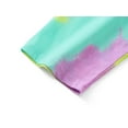 thumbnail image 6 of Beezizac Girls Pajama Cotton Tie Dye Checker & Face Short Sleeve & Pants Set 2-PC Cute Sleepover Size 6, 6 of 7