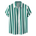 thumbnail image 4 of Fozruso Striped Button Down Shirt for Boys, Classic Short Sleeve Collared Shirt for Kids Daily Casual Wear, 4 of 7