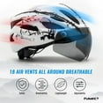 thumbnail image 6 of FUNWICT Bicycle Helmet with Light and Magnetic Goggles Lightweight Bike Helmet for Adult Men Women, 6 of 7