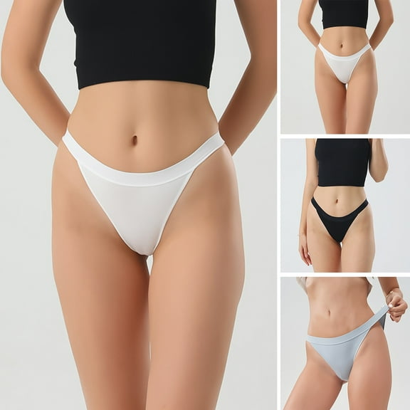HEVIRGO Women Underpants Low Waist Thong Seamless High Elasticity Underwear One-piece Triangle Briefs Bikini Panties