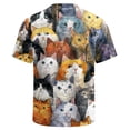 thumbnail image 6 of Uwinwear Linen Cotton Short Sleeve For Men Button Up V Neck Shirts Lightweight Printed Tops Hawaiian Summer Beach Casual Shirts Breathable Casual Wear,Yellow,XL, 6 of 8