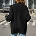 thumbnail image 7 of Women's Knit Cardigan Sweater Long Sleeve Split Button Down Cardigans with Pockets Oversized Chunky Sweater Coats Black, S, 7 of 7