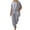 Gray, variant on Womens 2 Piece Lounge Set Plus Size Solid Color Short Sleeve Tops Pant Loungewear Sets Casual Loose Sweatsuit (Black 4XL)