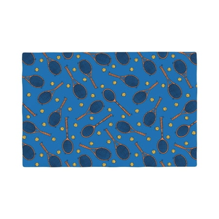 

Placemats Set of 4 / 6 Tennis Rackets 1 Placemats for Dining Table Indoor/Outdoors Heat Resistant Washable Placemats 18 x 12