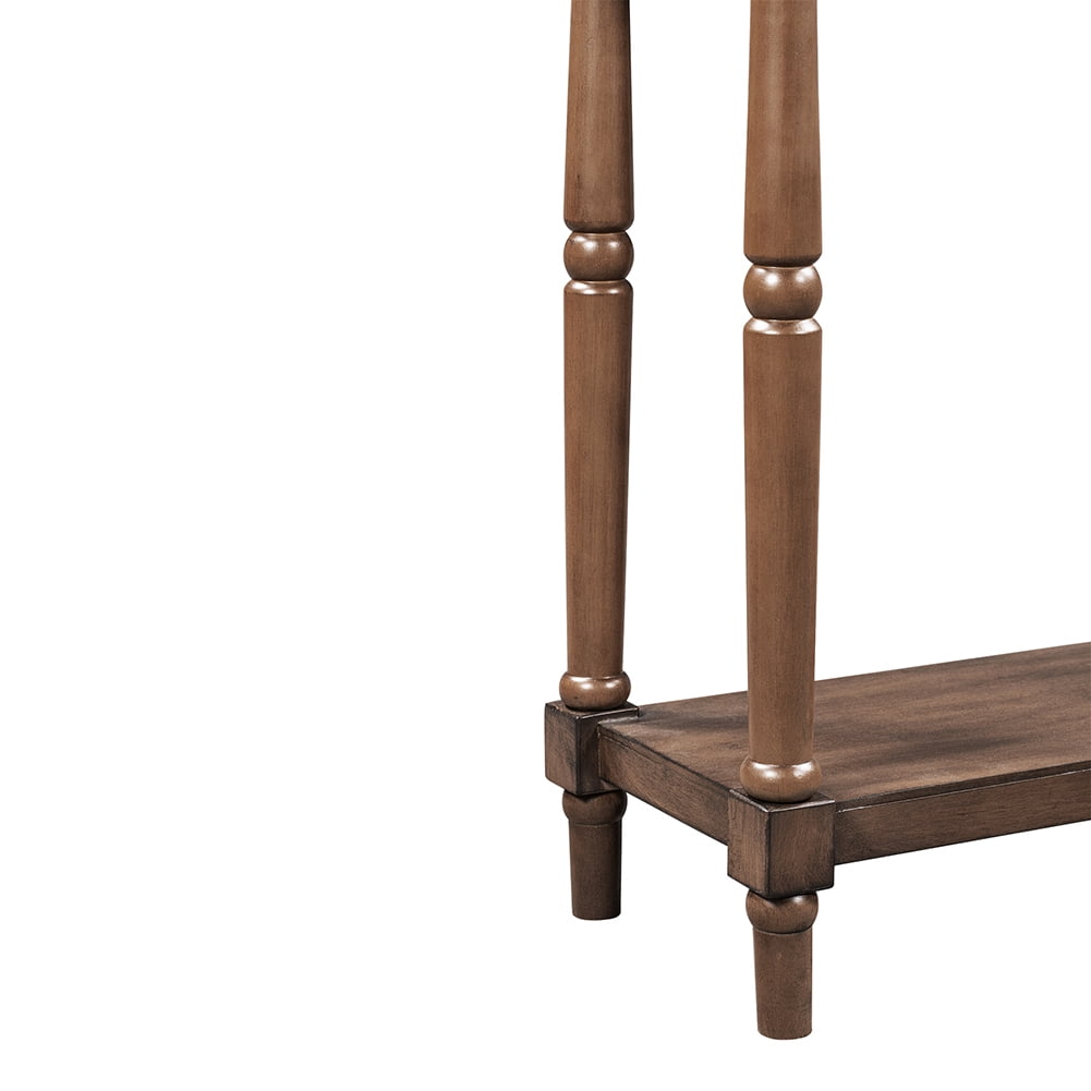 Lowestbest Modern Console Table, Solid Wood Entryway Hall Table with Storage Shelf and Drawer (Brown) Lowestbest Modern Console Table, Solid Wood Entryway Hall Table with Storage Shelf and Drawer (Brown)