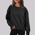 thumbnail image 3 of kpoplk Womens Oversized Crewneck Sweatshirts Hoodies Fall Outfits Fashion Teen Girls Y2k Winter Clothes(Black,M), 3 of 6