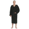 thumbnail image 3 of Men's Hooded Satin Look Fleece Plush Robe Turkish Bathrobe, 3 of 4